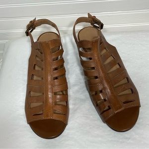 Franco Sarto light brown sling back leather shoes size 8 M